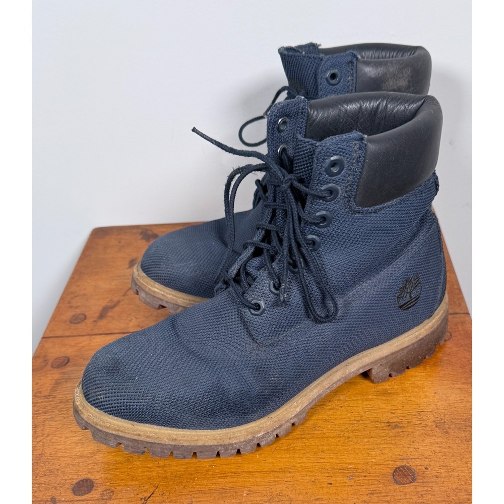 Timberland Model # A1H5M 6 Inch Premium Canvas Boots Navy Blue Mens - 8 M - Picture 4 of 9